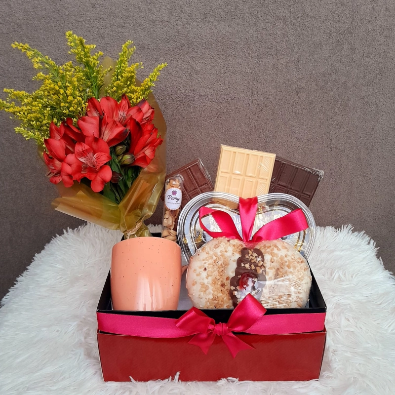 caixa encontro perfeito - cesta de cafe da manha