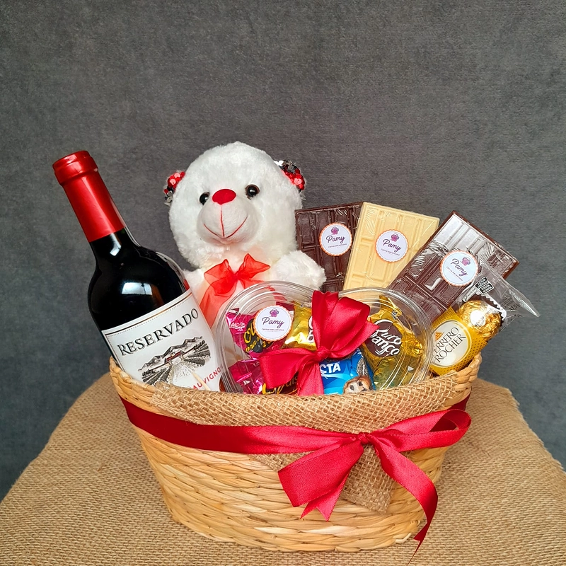 Cesta noite de vinho