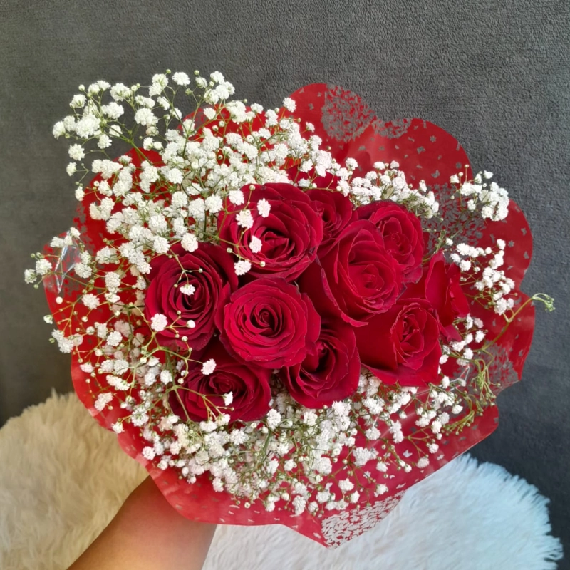 Buquês de Flores 10 Rosas Vermelhas